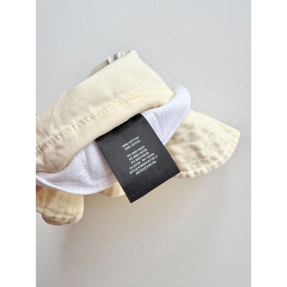 Aritzia TNA Butter Yellow Cotton Canvas Embroidered Logo Bucket Hat, Size M/L - Picture 11 of 14